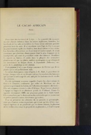 Le Cacao Africain.