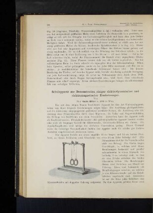 Schulapparat zur Demonstration einiger elektrodynamischer und elektromagnetischer Erscheinungen.