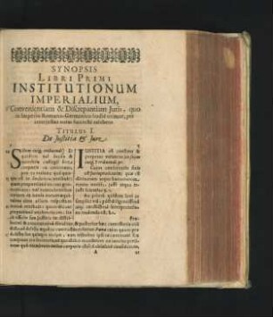 Titulus I. De Iustitia & Iure.