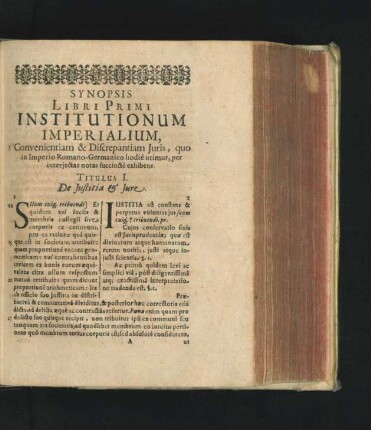 Titulus I. De Iustitia & Iure.