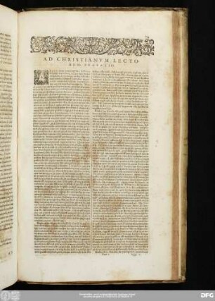 Ad Christianum Lectorem Praefatio.