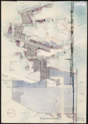 Bundesgartenschau 1971, Köln Ideenwettbewerb Grünzug Süd: Lageplan Erholung im Grünen 1:200