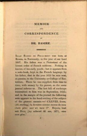 The correspondence of Isaac Basire in the reigns of Charles I. and Charles II.