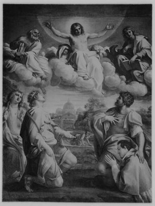 Christus in der Glorie mit Heiligen, darunter der heilige Eduard der Bekenner, den Kardinal Farnese empfehlend