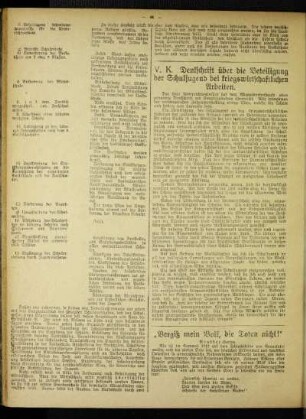 "Vergiß mein Volk, die Toten nicht!"