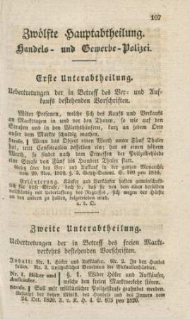 Zwölfte Hauptabtheilung. Handels- und Gewerbe-Polizei