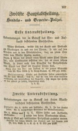 Zwölfte Hauptabtheilung. Handels- und Gewerbe-Polizei