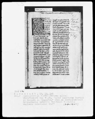 Bernardus, Sermones in Contica Canticorum — Initiale V(obis fratres allia), Folio 2recto