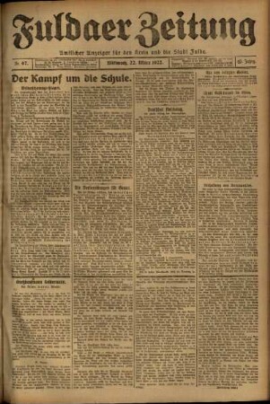 Ausgabe vom Mittwoch, den 22. März 1922.