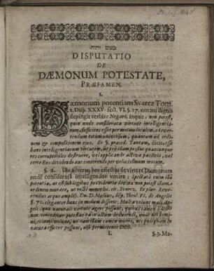 Disputatio De Dæmonum Potestate.