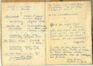 Notizbuch von Wolfgang Bachmann aus dem Kriegsgefangenenlager Karatschew