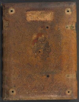 Einband Werkstatt Nürnberg, Dominikanerkloster, 1. Gruppe: Konrad Forster und Johannes Eysteter, datiert 1451 (EDBD w000081); nachträglich aufgeprägtes Supalibros Stadtbibliothek Nürnberg mit dem Wappen des Kirchenpflegers Hieronymus Paumgärtner dem Jüngeren