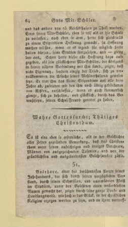 Wahre Gottesfurcht; Thätiges Christenthum