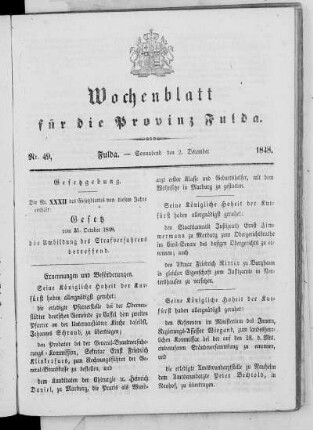 Nr. 49, Ausgabe vom 2. Dezember 1848