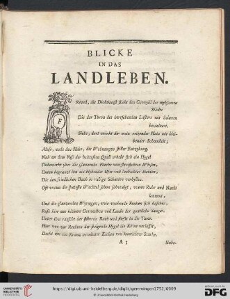 Blicke in das Landleben