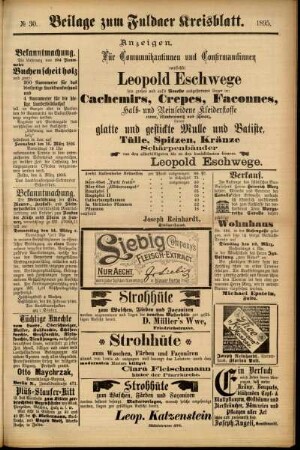 Zweite Ausgabe vom Samstag, den 09. März 1895.