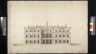Aufrissvariante der Nord- oder Südseite des Palais, Erweiterungsplanung