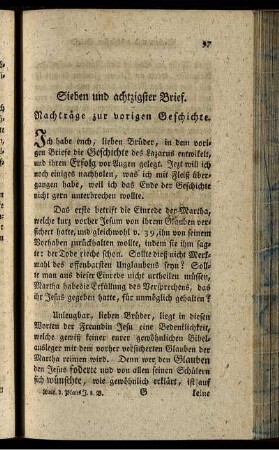 Sieben und achtzigster Brief. Nachträge zur vorigen Geschichte.