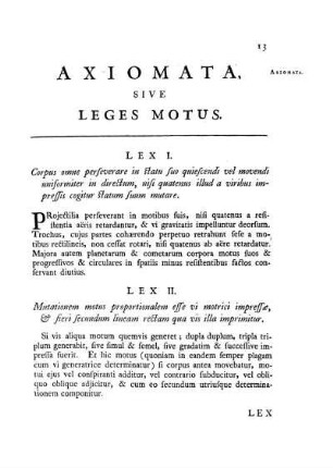 Axiomata, sive lege motus.