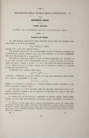 Esposizione della teorica delle sostituzioni.