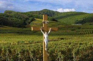 Frankreich. Alsace. Haut Rhin. Ammerschwihr. Wegekreuz