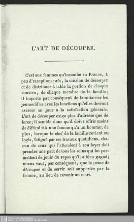 L'art de découper