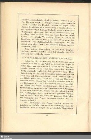 8. Verwerthung des Rothbuchenholzes