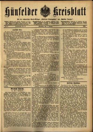 Ausgabe vom Dienstag, den 07. Januar 1913.