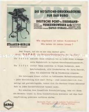 Die Rotations-Druckmaschine für das Büro