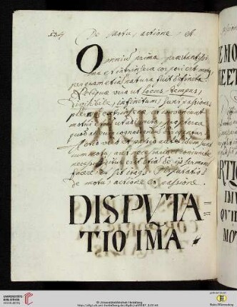 Disputatio 1ma De motu, actione et passione