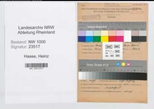 Entnazifizierung Heinz Haase, geb. 20.06.1891 (Rektor)