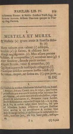 I. Mustela Et Mures.