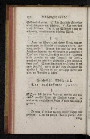 Sechster Abschnitt. Das nachlassende Fieber.