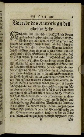 Vorrede des Autoris an den geliebten Leser.