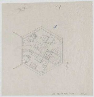 "Sternhaus" am Kleinen Wannsee (nicht realisiert) – Osttyp: Grundriss. Berlin-Wannsee, Bismarckstraße