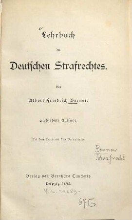 Lehrbuch des deutschen Strafrechtes