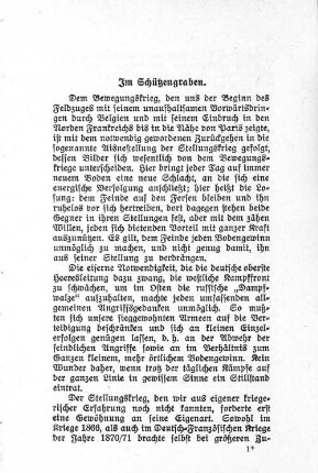 Im Schützengraben.
