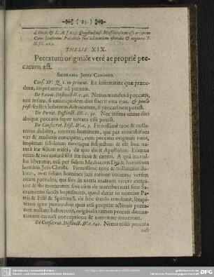 Thesis XIX. Peccatum originale vere ac proprie peccatum est