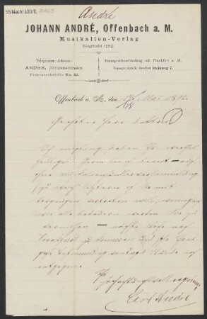 Brief an Ludwig Strecker  und B. Schott's Söhne : 17.05.1892