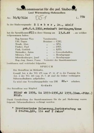 Sieber, Adolf, Dr.