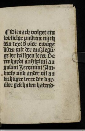 Ein loblicher passion nach dem text der vier ewangelisten