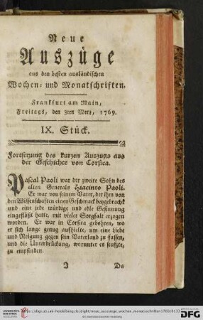 (IX. Stück. Freitags, den 3ten Merz, 1769 - XIII. Stück. Freitags, den 31ten Merz, 1769)