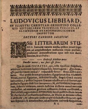 De litterarum post profligatam sub papatu barbariem palingenesia et incrementis oratio