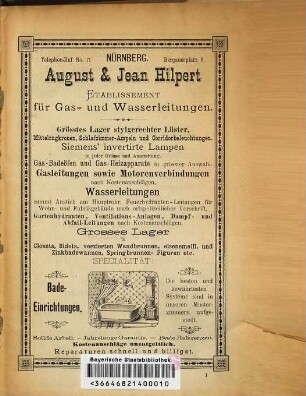 Allgemeines Adressbuch der Städte Nürnberg, Fürth, Erlangen, Schwabach, einschliesslich der umliegenden industriellen Orte, 1893