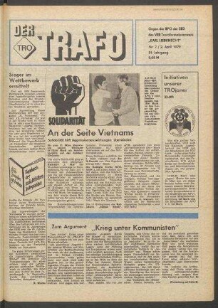 TRO-Betriebszeitung 'Der Trafo'; Nr. 7/1979 (2. April 1979)