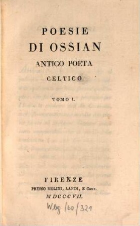 Poesie di Ossian antico poeta celtico. 1