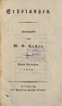 Erholungen. 1803, H. 1