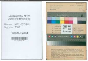 Entnazifizierung Robert Hupertz , geb. 15.01.1913 (Angestellter)
