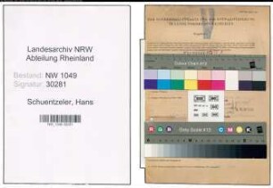 Entnazifizierung Hans Schuentzeler , geb. 25.05.1909 (Angestellter)