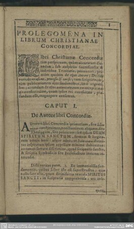Prolegomena In Librum Christianae Concordiae